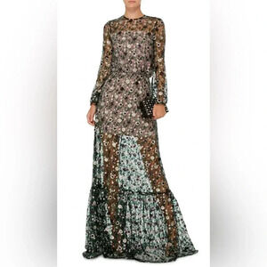 Alexis Holly Gown Sequin Garden Embellished Maxi Formal Dress size XS Revolve